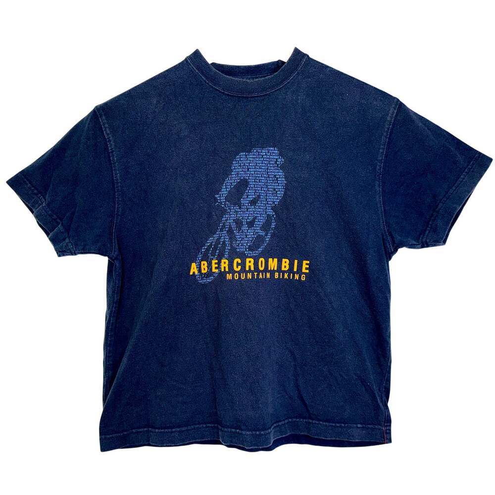 Abercrombie & Fitch Mountain Bike Navy Blue Graphic Tee Shirt T-Shirt Men Size S